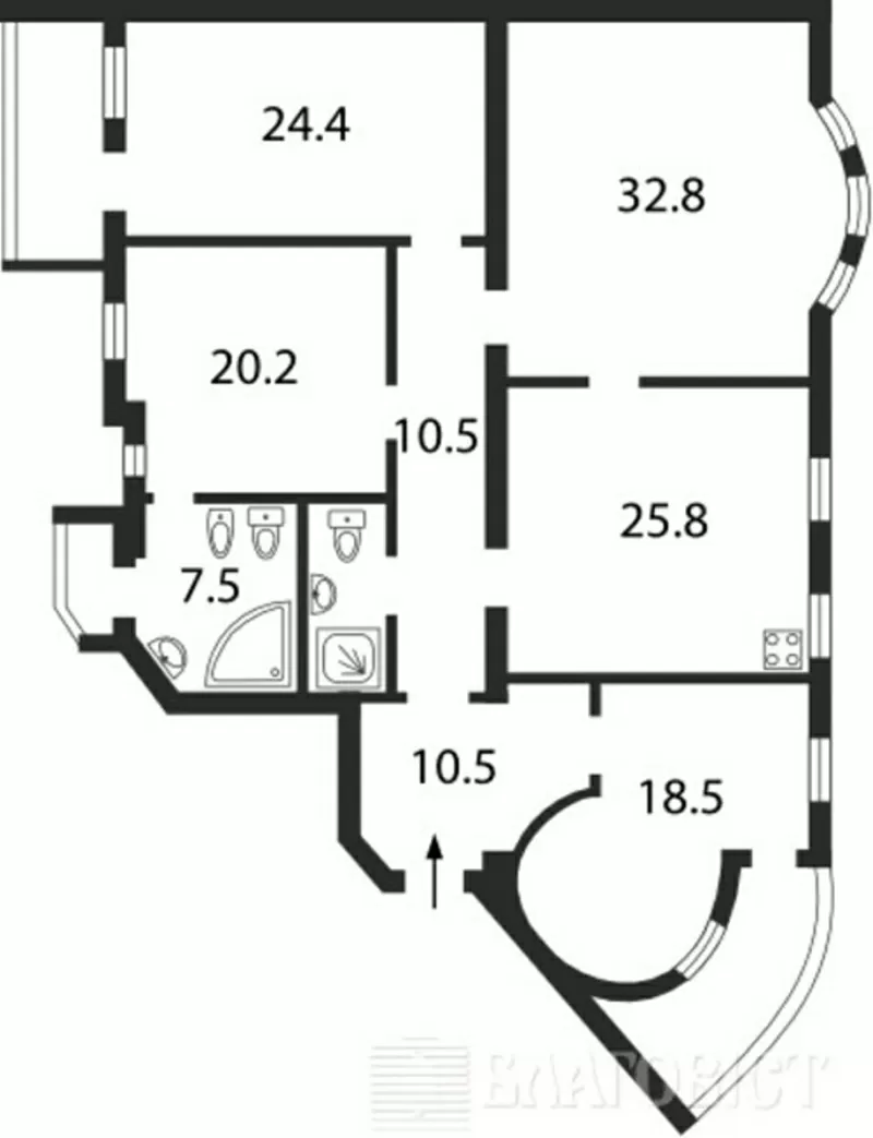 VIP-квартира 4р  Институтская 20/8(Без комиссии),  4/4 жб, 170/96/26,   д