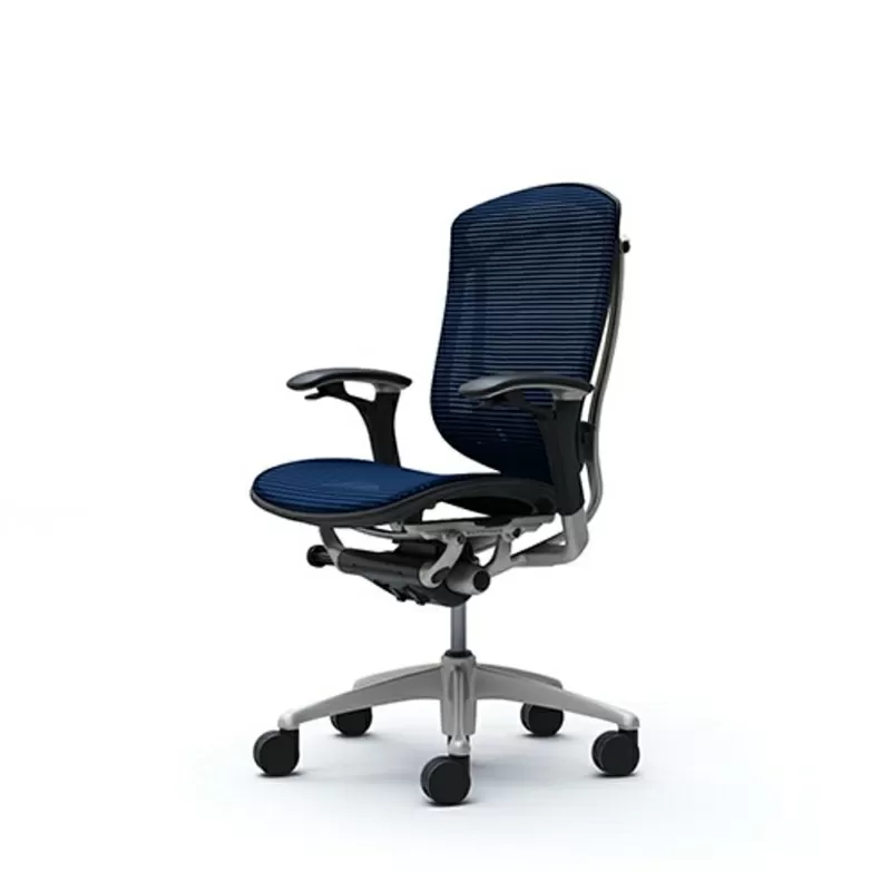 Офисные кресла  OKAMURA CONTESSA Dark Blue в синей сетке 2