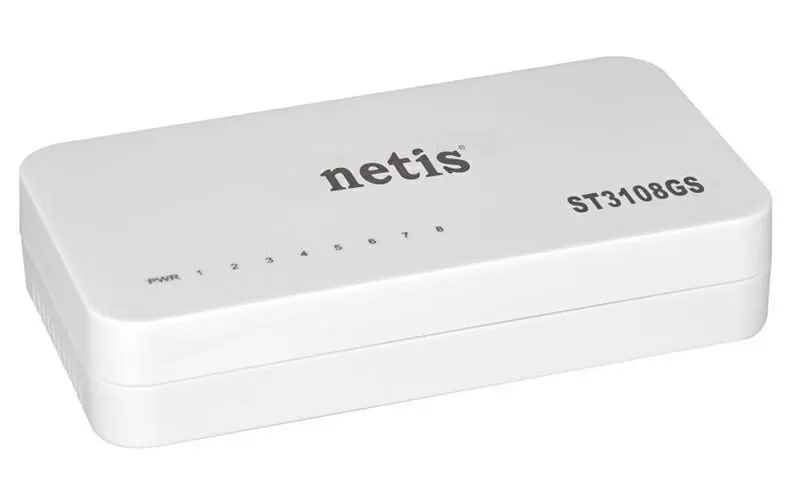 Гигабитный свитч Netis ST3108GS с автосогласованием