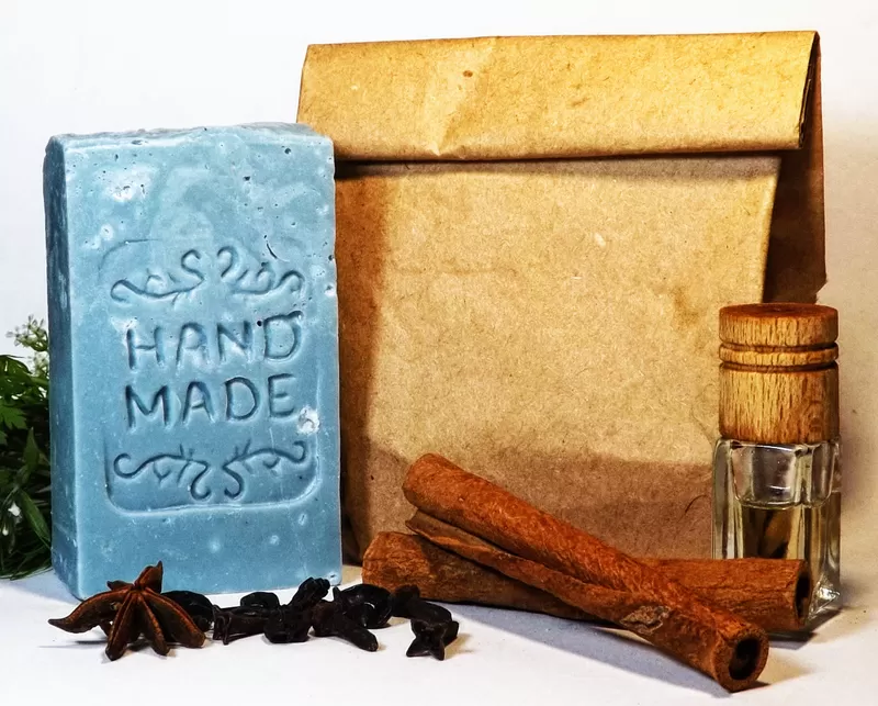  Натуральное мыло ручной работы. С голубой глиной,  солью Мертвого Моря