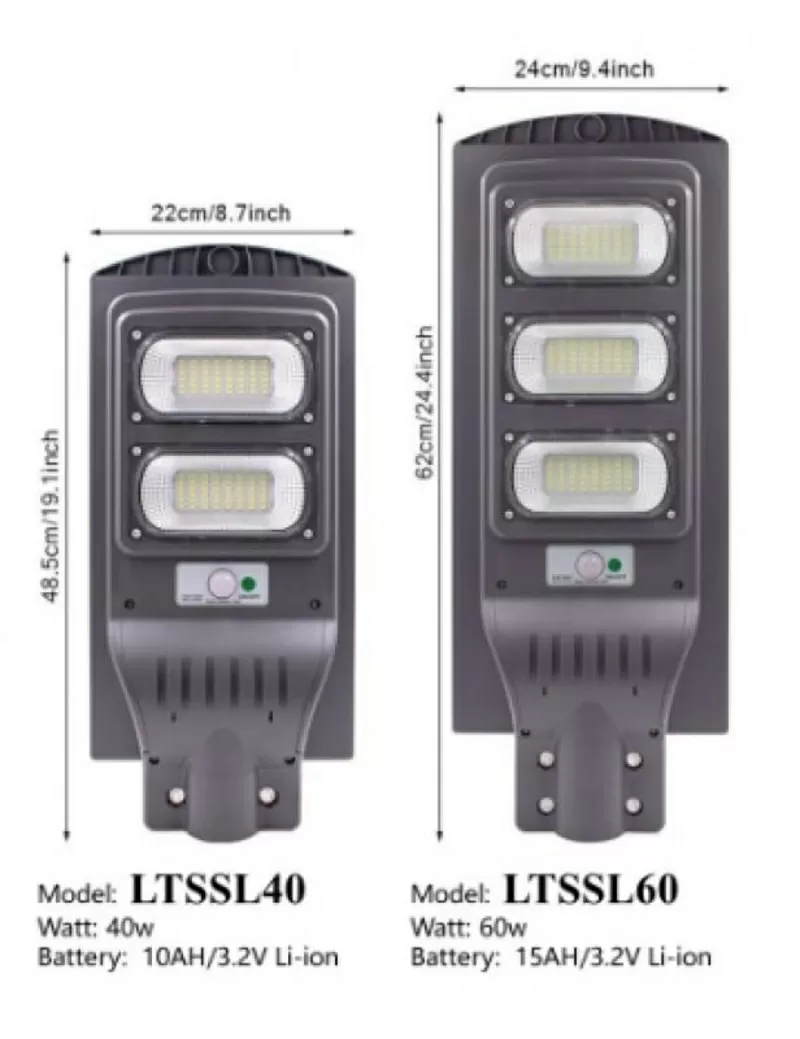 Продам вуличний світильник на сонячній батареї Solar LED Street Light 60W (з пультом) 8