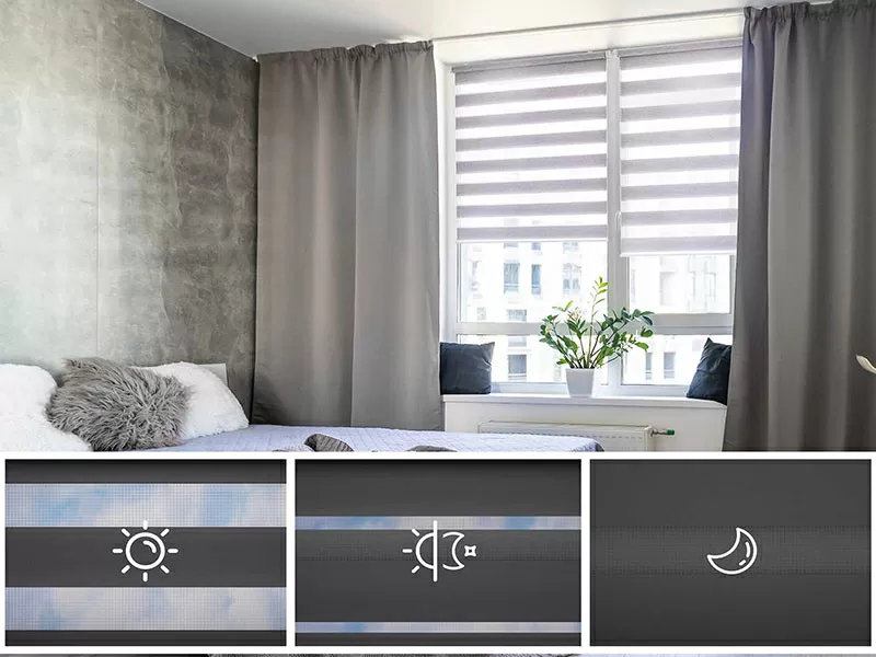 Рулонные шторы день ночь 6