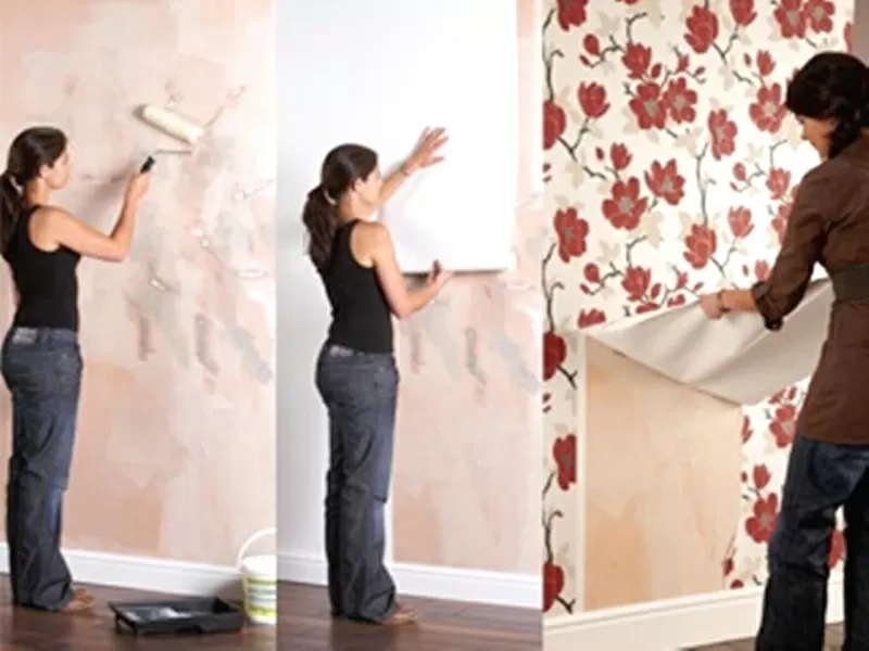 Малярні роботи Київ Поклейка шпалер 