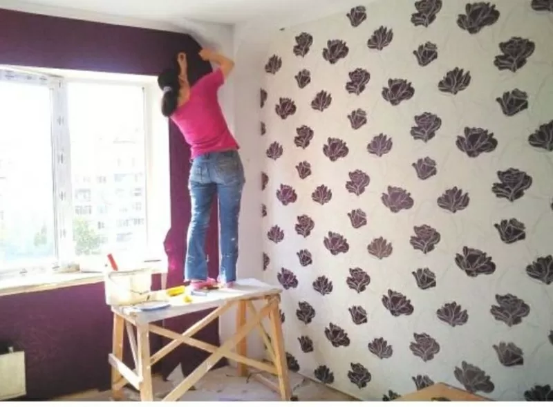 Поклейка обоев Ремонт квартир офисов