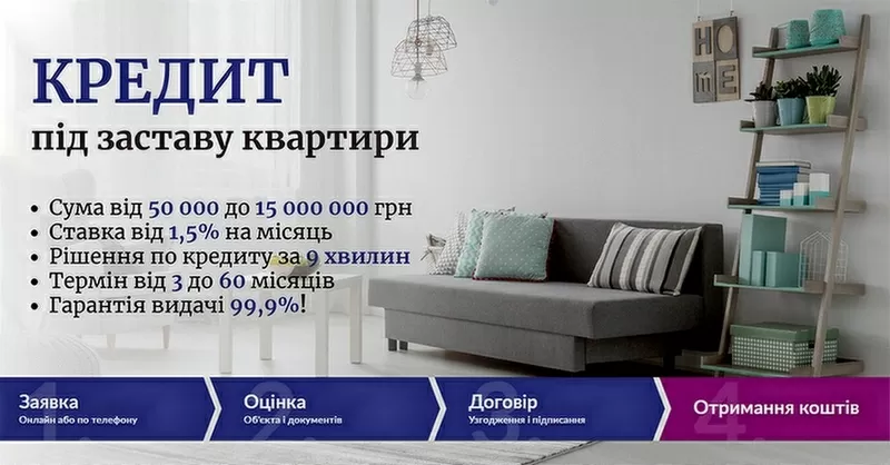 Кредит під заставу нерухомості без перевірок і складних умов Київ.