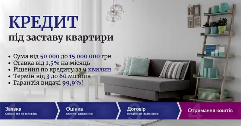 Швидке фінансування під заставу квартири,  будинку у Києві.