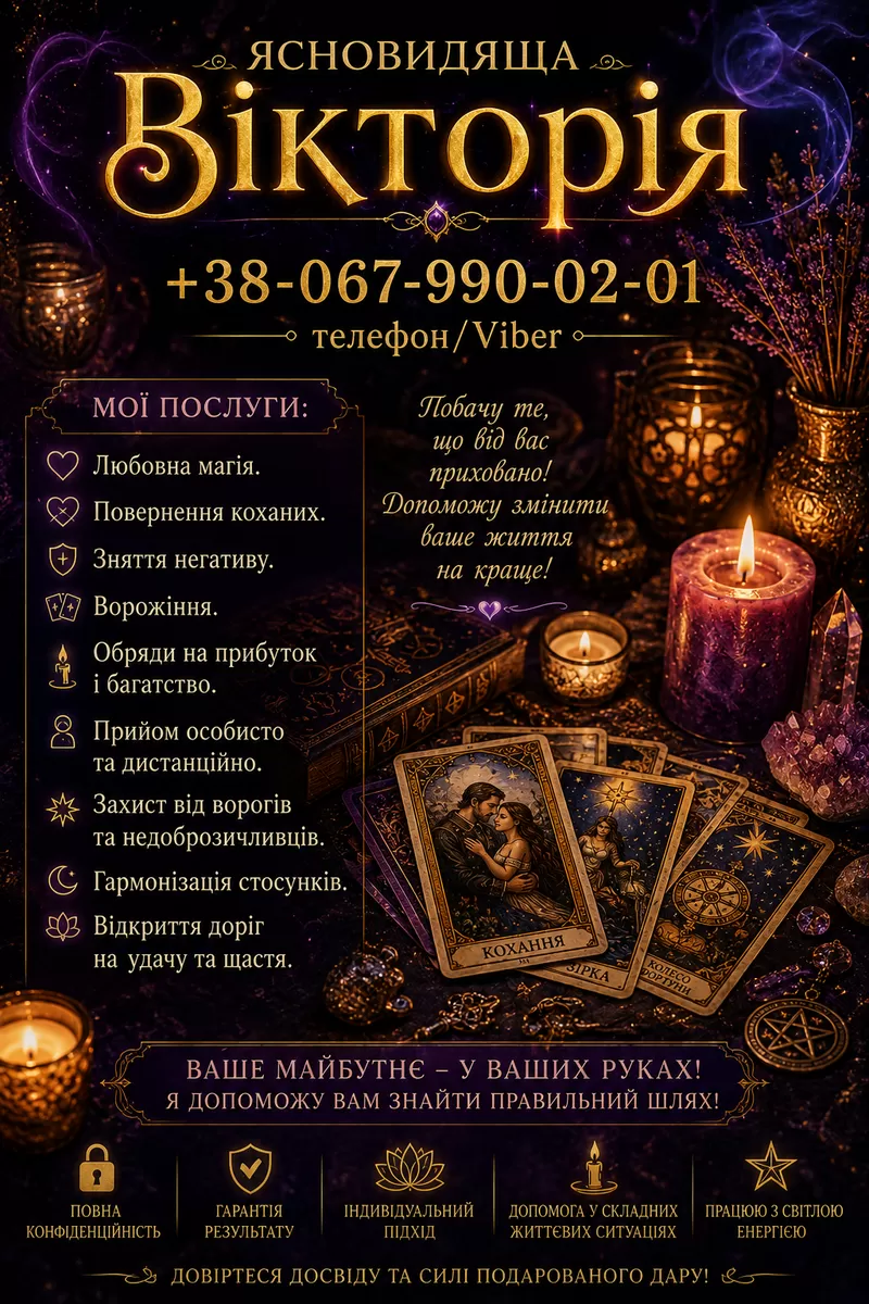 Ясновидиця у Києві. Любовна магія, ворожіння, обряди на багатство.