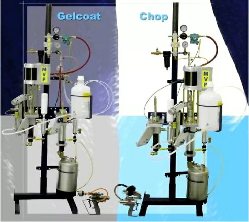 Универсальная машина для напыления стеклопластика.