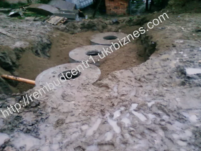 Канализация из бетонных колец. Монтаж коммуникаций.