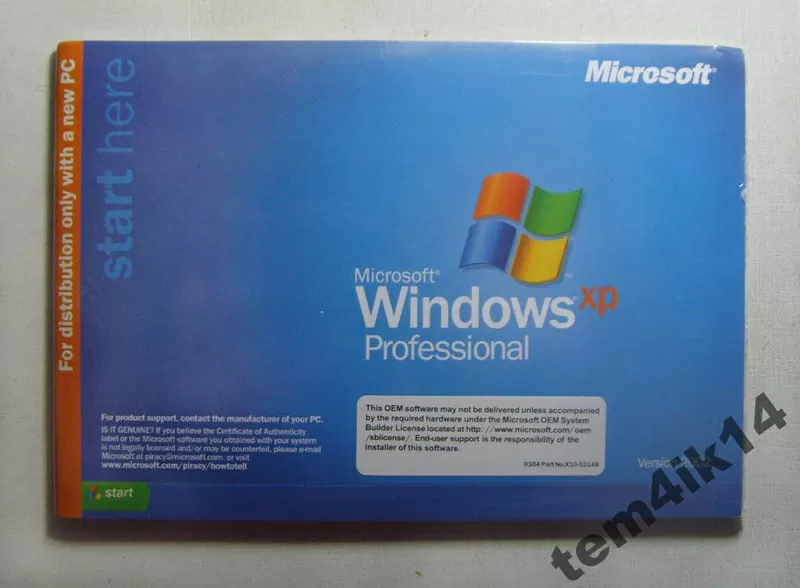 Продам Лицензионную windows xp professioanal sp2