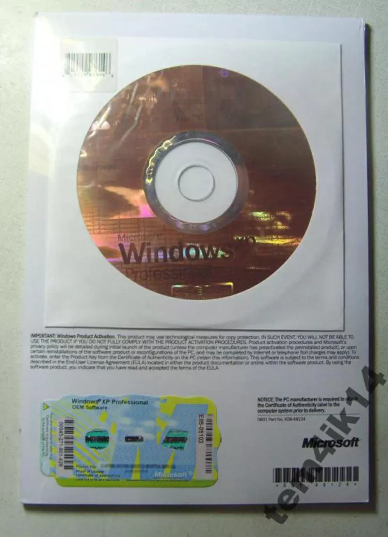 Продам Лицензионную windows xp professioanal sp2 2